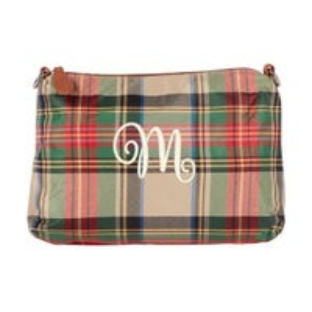 "M" Initial Personalized Tartan Purse